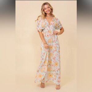 Floral Print Brunch Spring Summer Maxi Dress